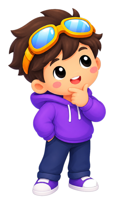 The LaunchPrintLabs mascot thinking